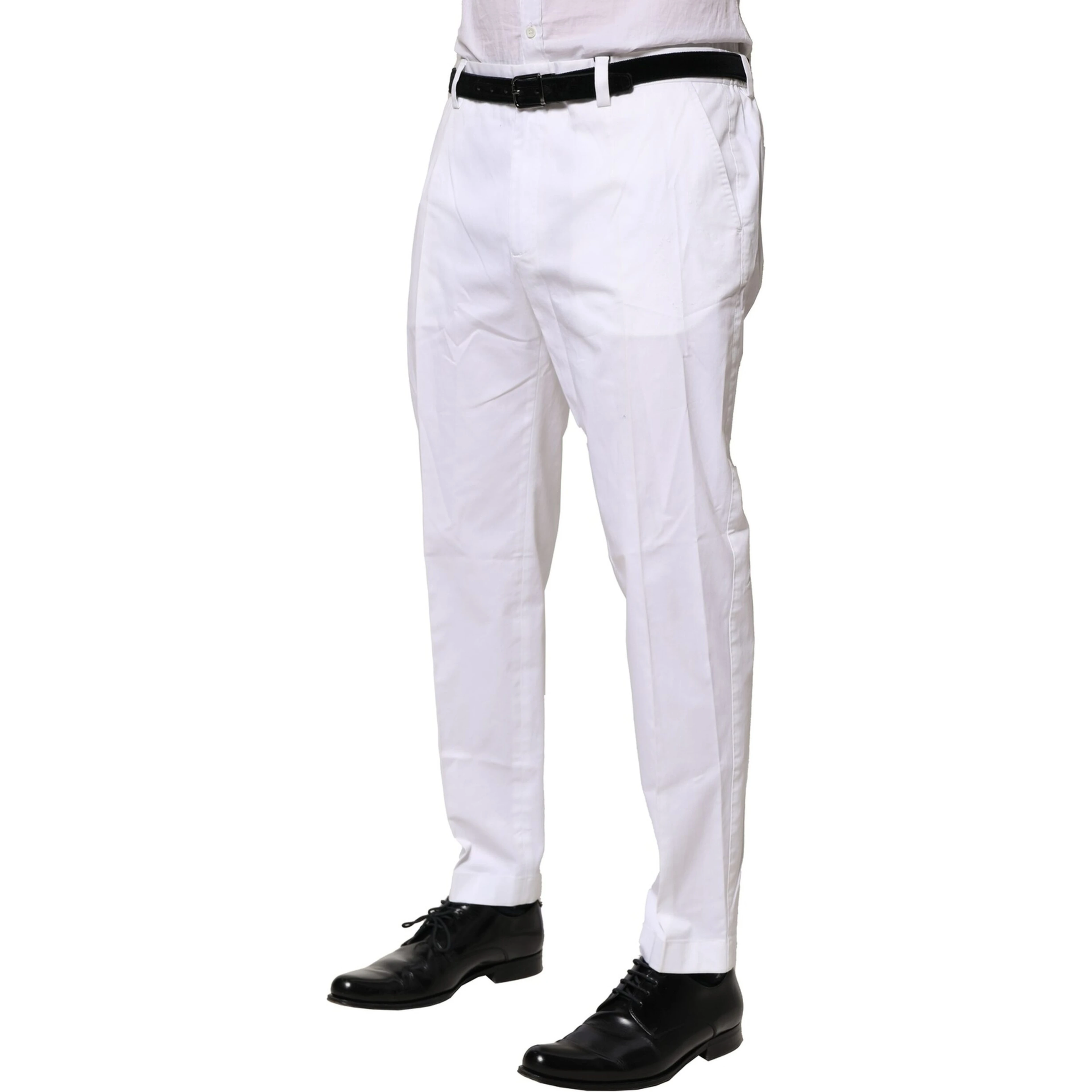 White Cotton Dress Slim Formal Pants
