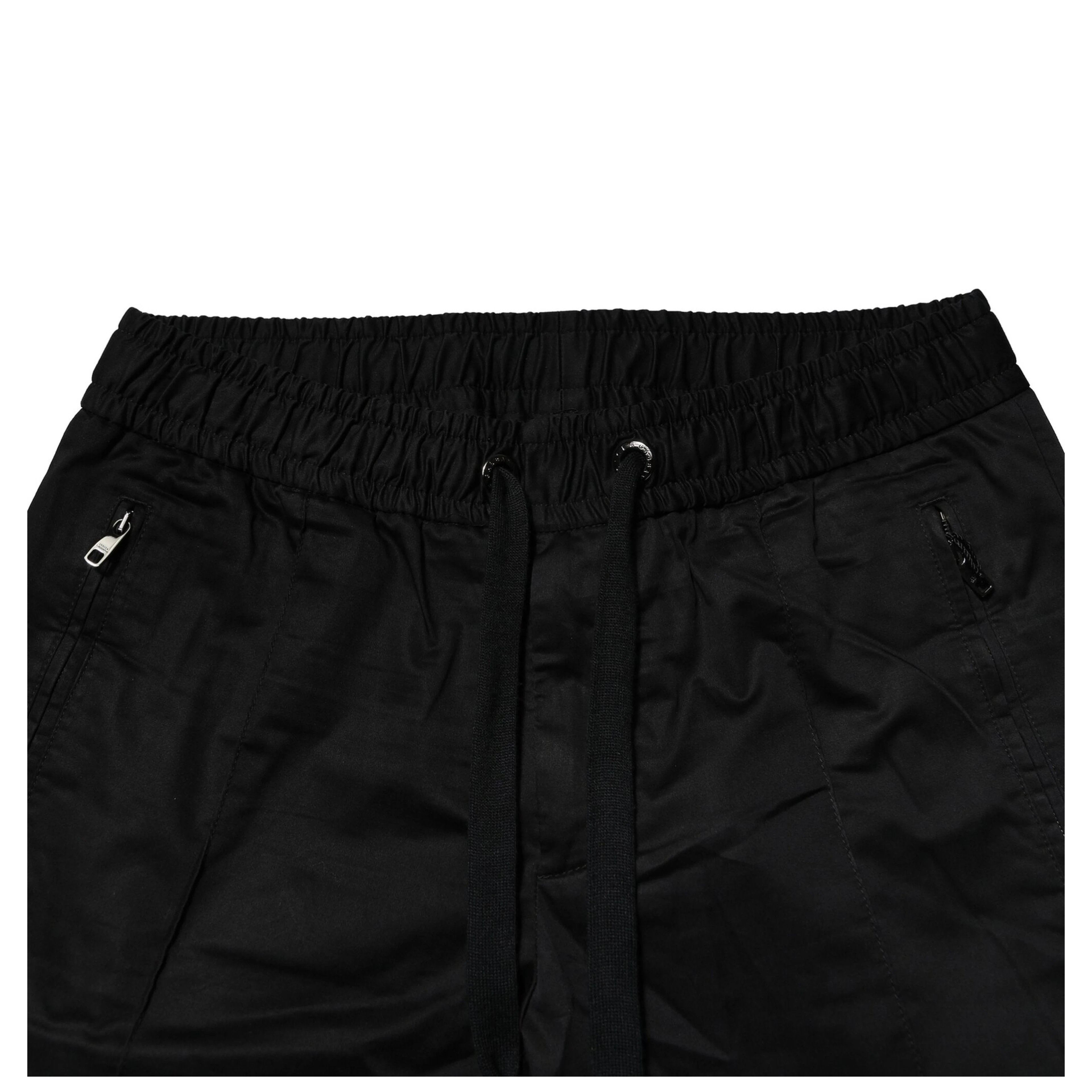Black Cotton Mid Waist Jogger Pants