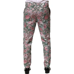 Multicolor Floral Jacquard Pants