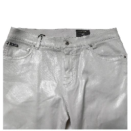 Silver Cotton Stretch Slim Denim Jeans