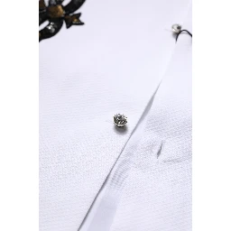 White GOLD Embellished Formal Men Dress Shirt
