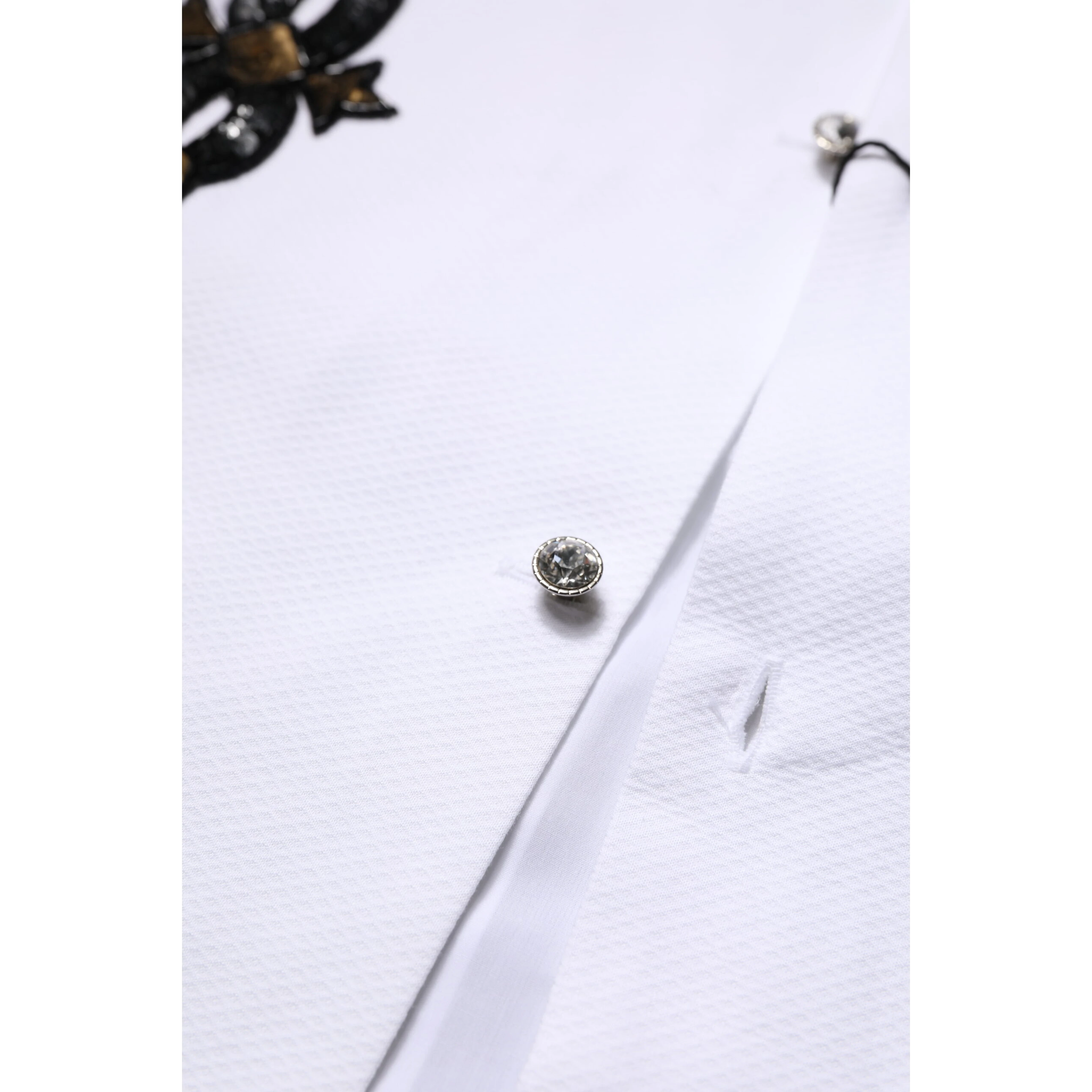 White GOLD Embellished Formal Men Dress Shirt