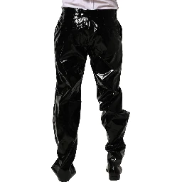 Black Nylon Straight Men Pants