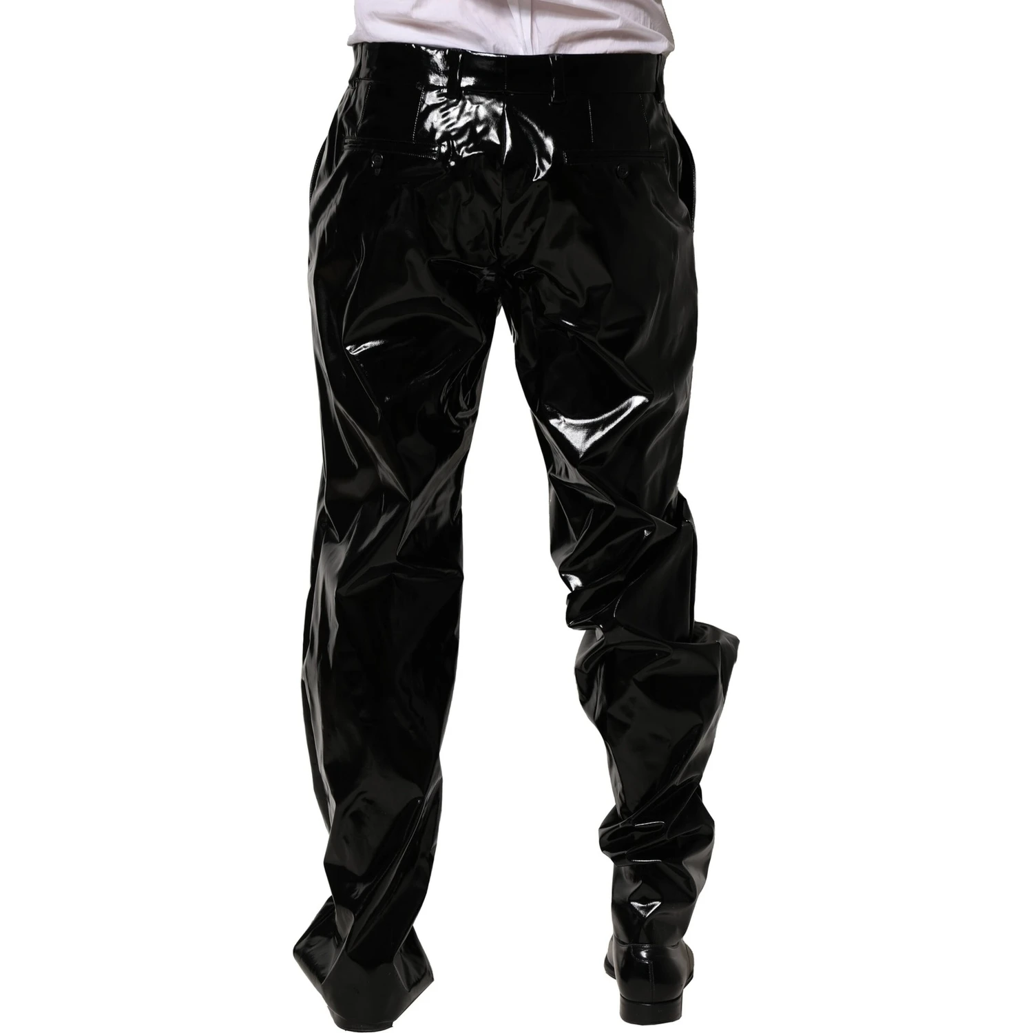 Black Nylon Straight Men Pants