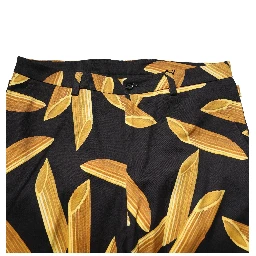 Black Pasta Print Tapered Men Pants