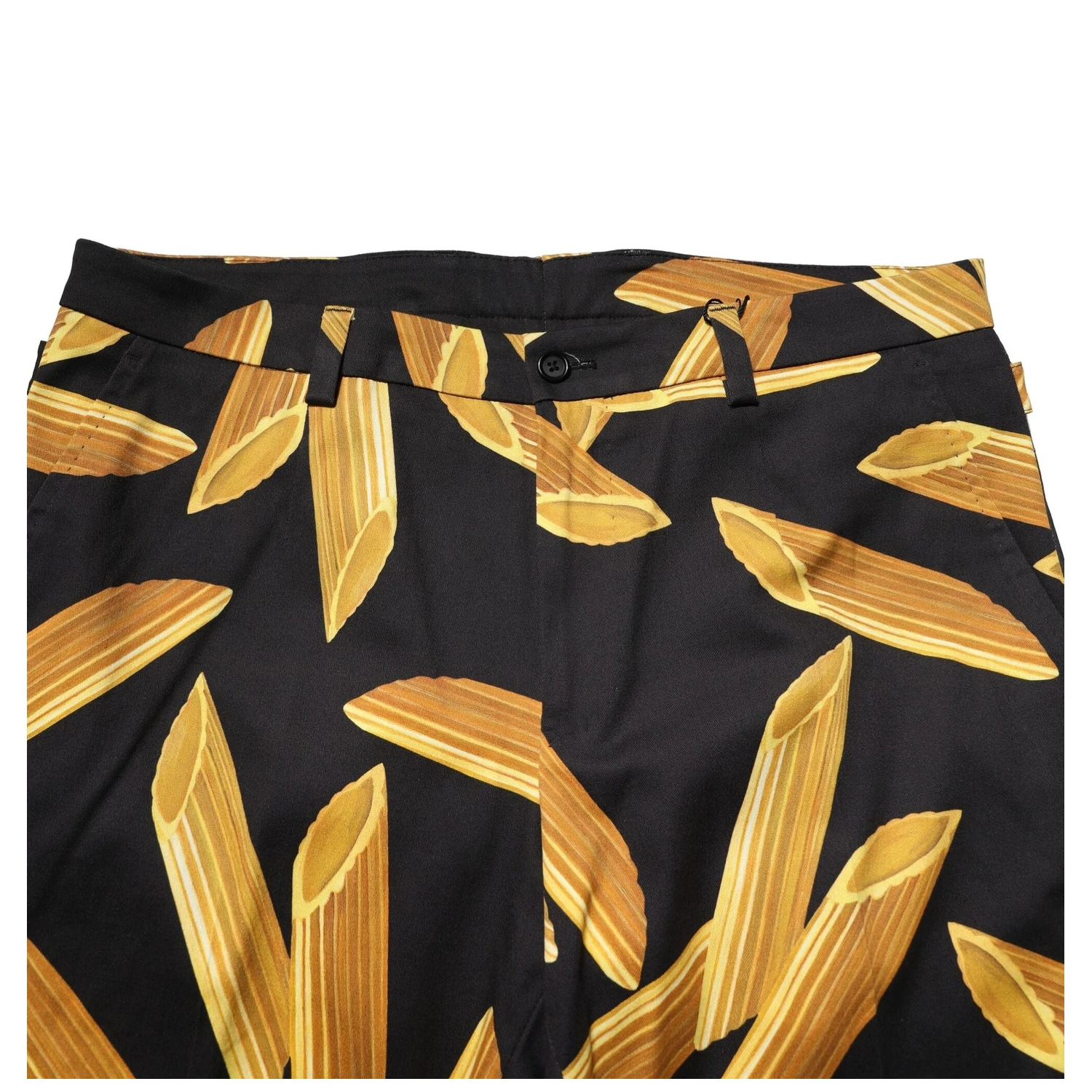 Black Pasta Print Tapered Men Pants