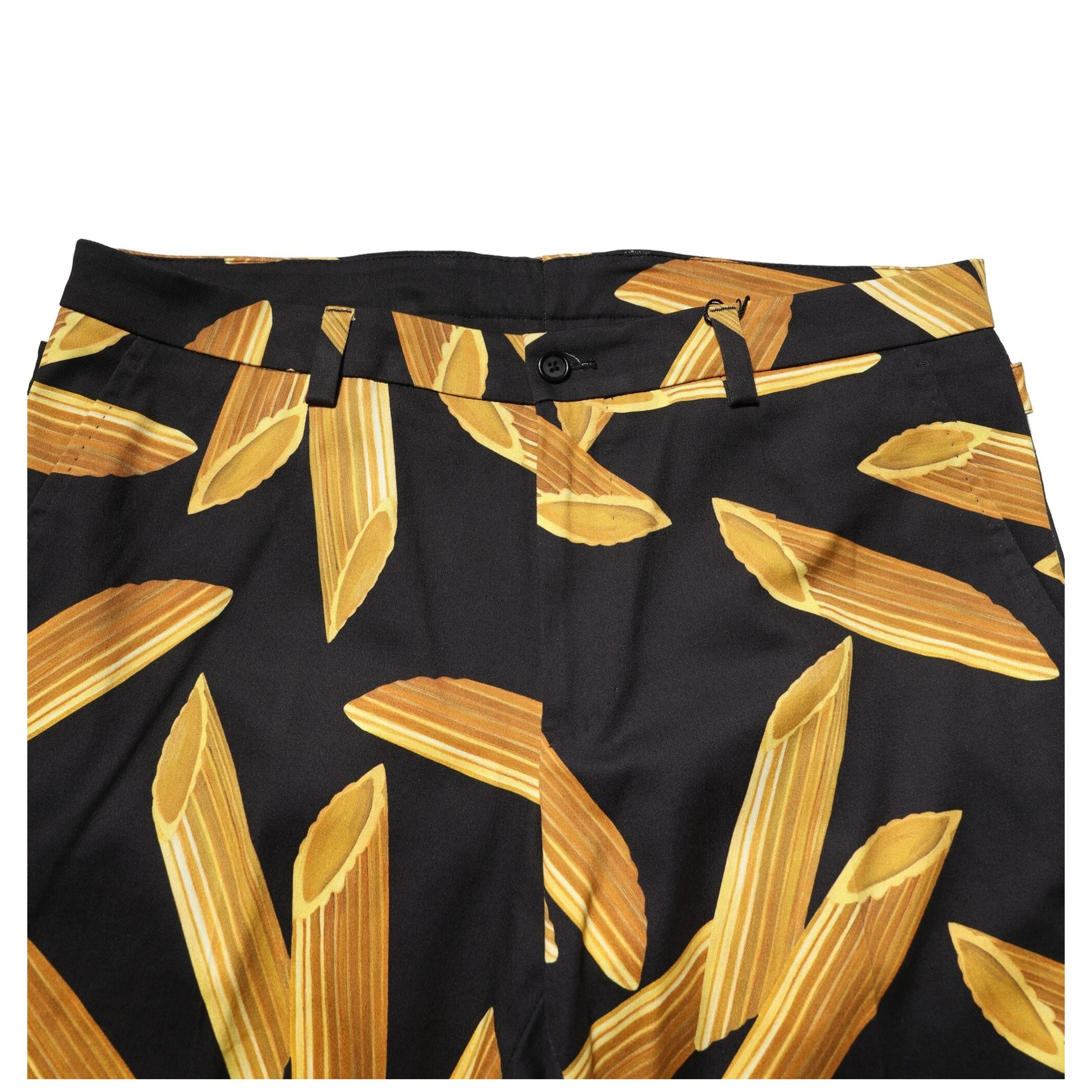 Black Pasta Print Tapered Men Pants