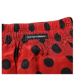 Red Silk Polka Dot Boxer Shorts Underwear