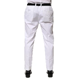 White Cotton Dress Slim Formal Pants
