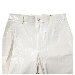 White Nylon Tapered Dress Men Pants