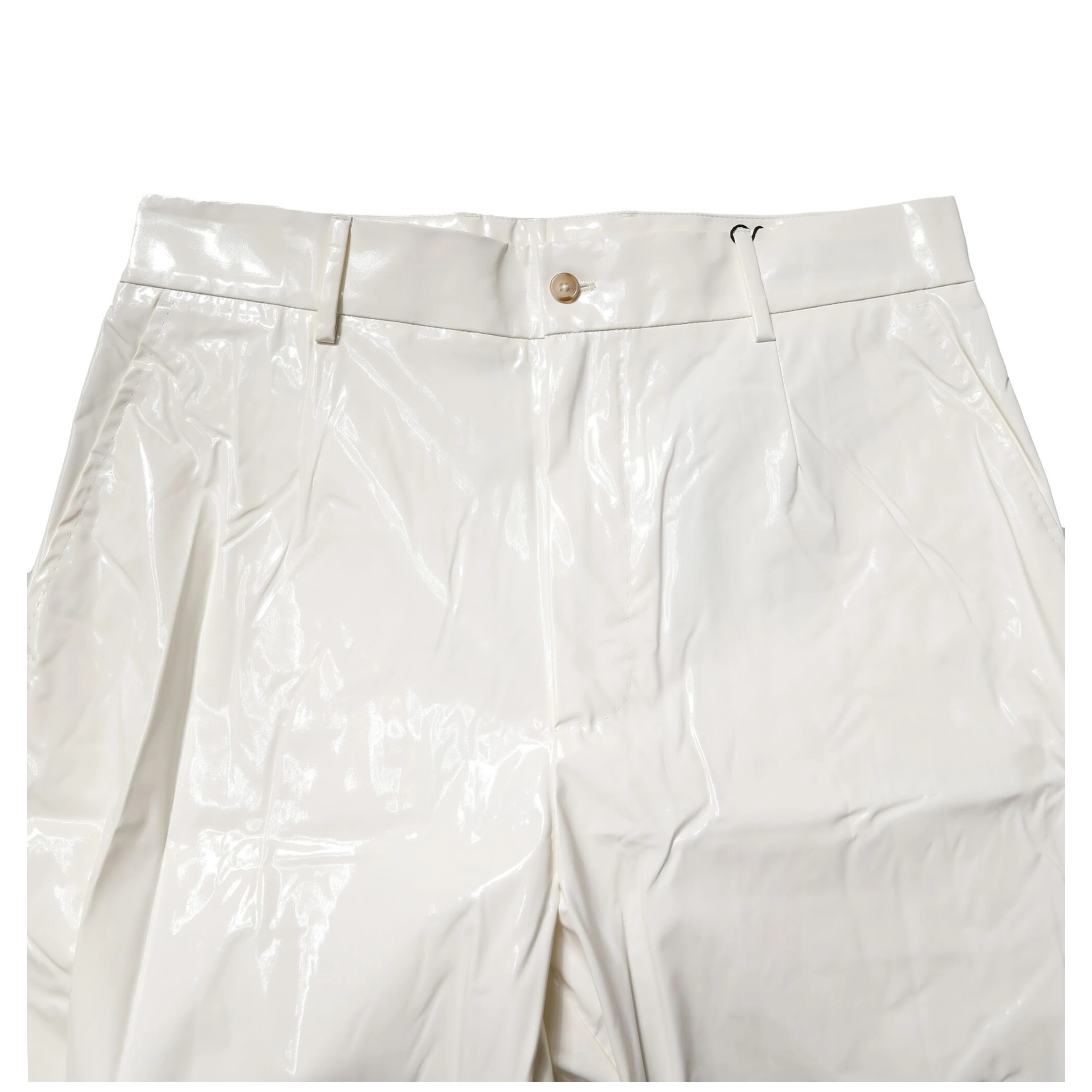 White Nylon Tapered Dress Men Pants