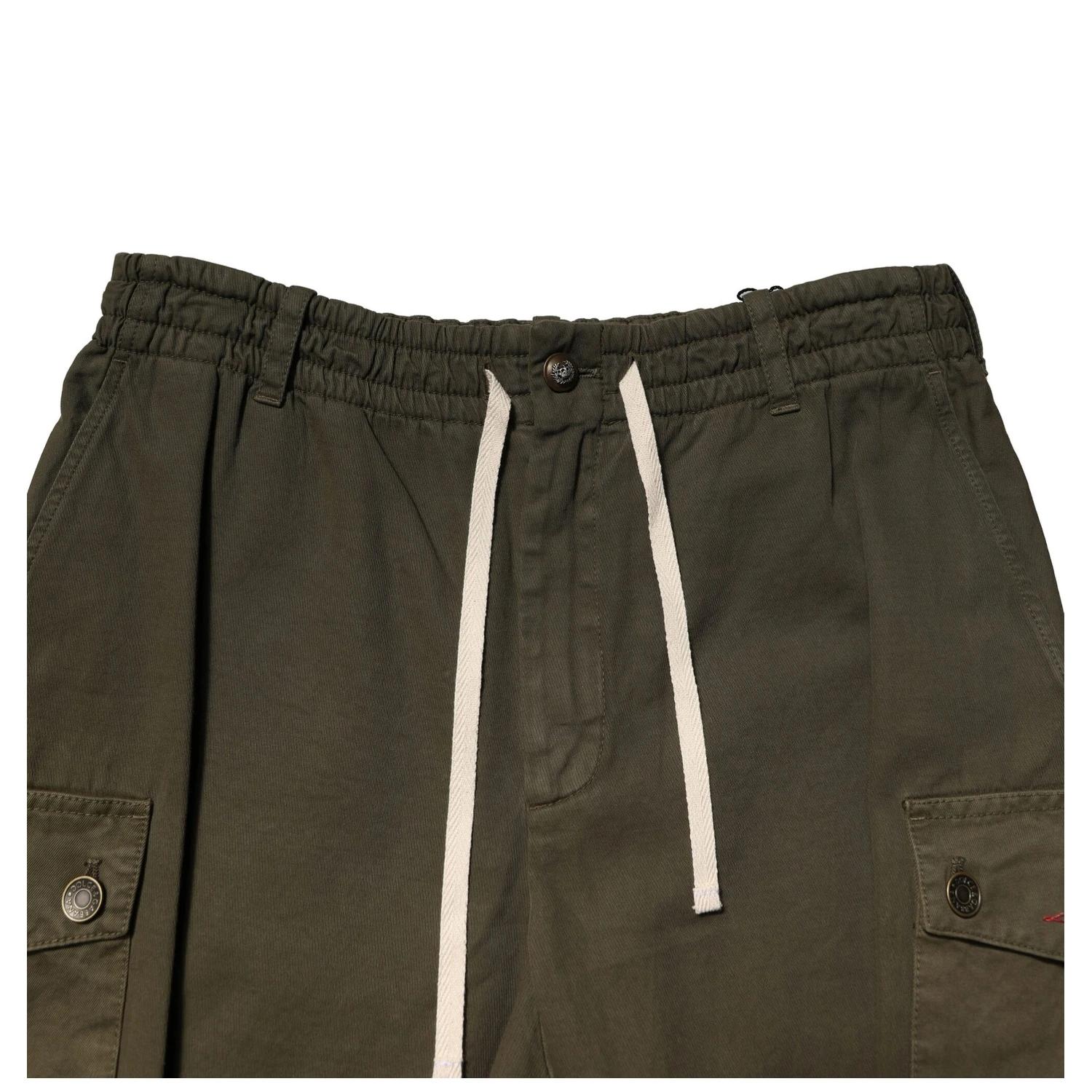 Brown Cotton Cargo Drawstring Pants