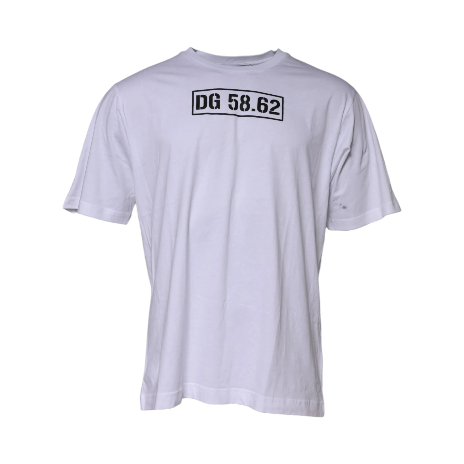 White Cotton Logo Print Crew Neck T-shirt