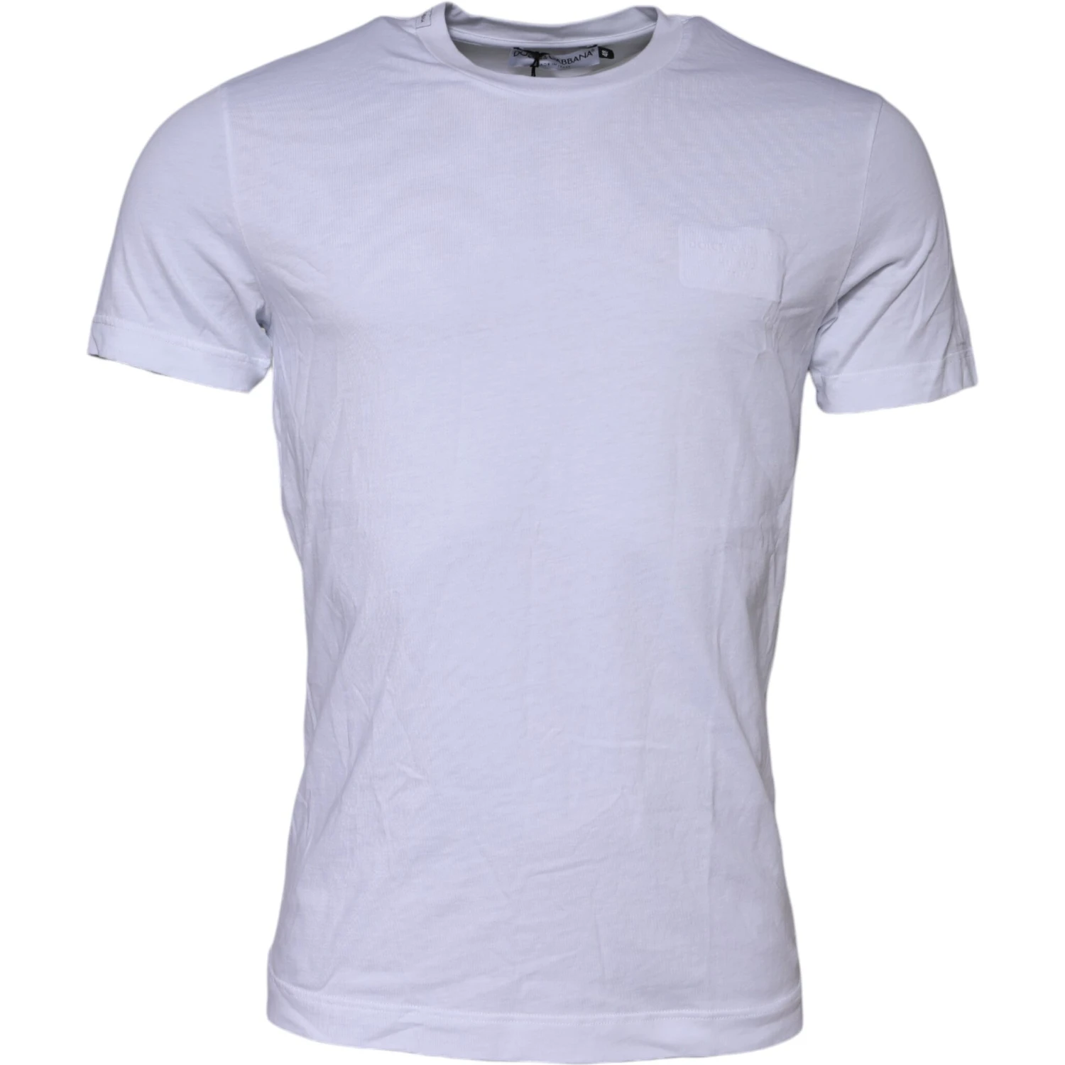 White Cotton Logo Patch Crew Neck T-shirt