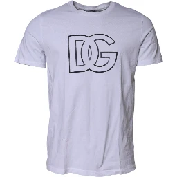 White DG Logo Print Short Sleeves T-shirt
