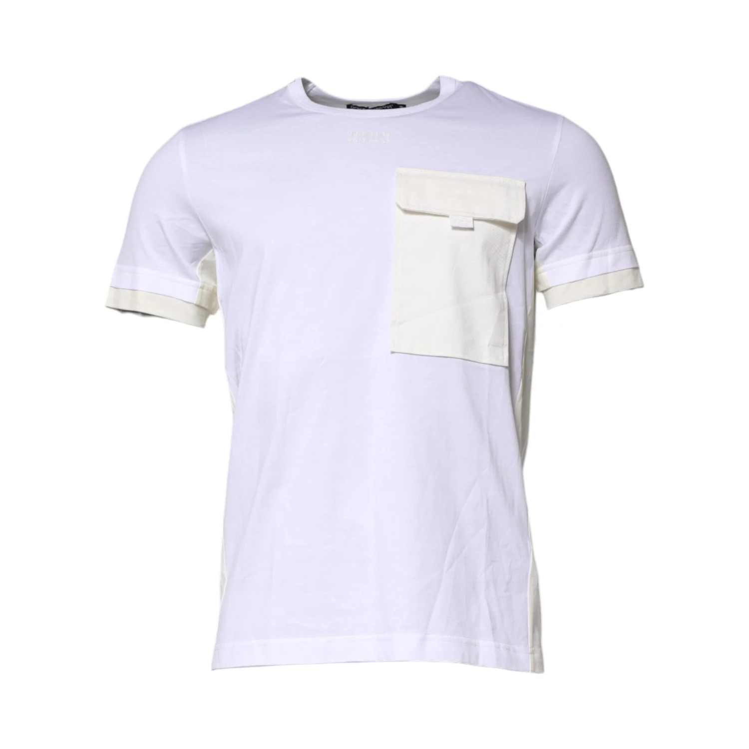 White Cotton Pocket Short Sleeves T-shirt