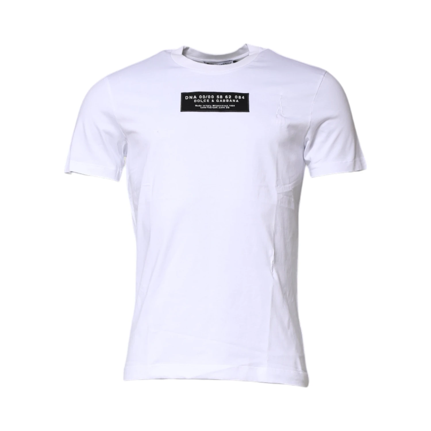 White Cotton Logo Patch Crew Neck T-shirt