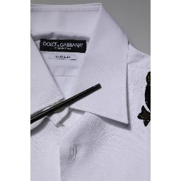 White GOLD Embellished Formal Men Dress Shirt