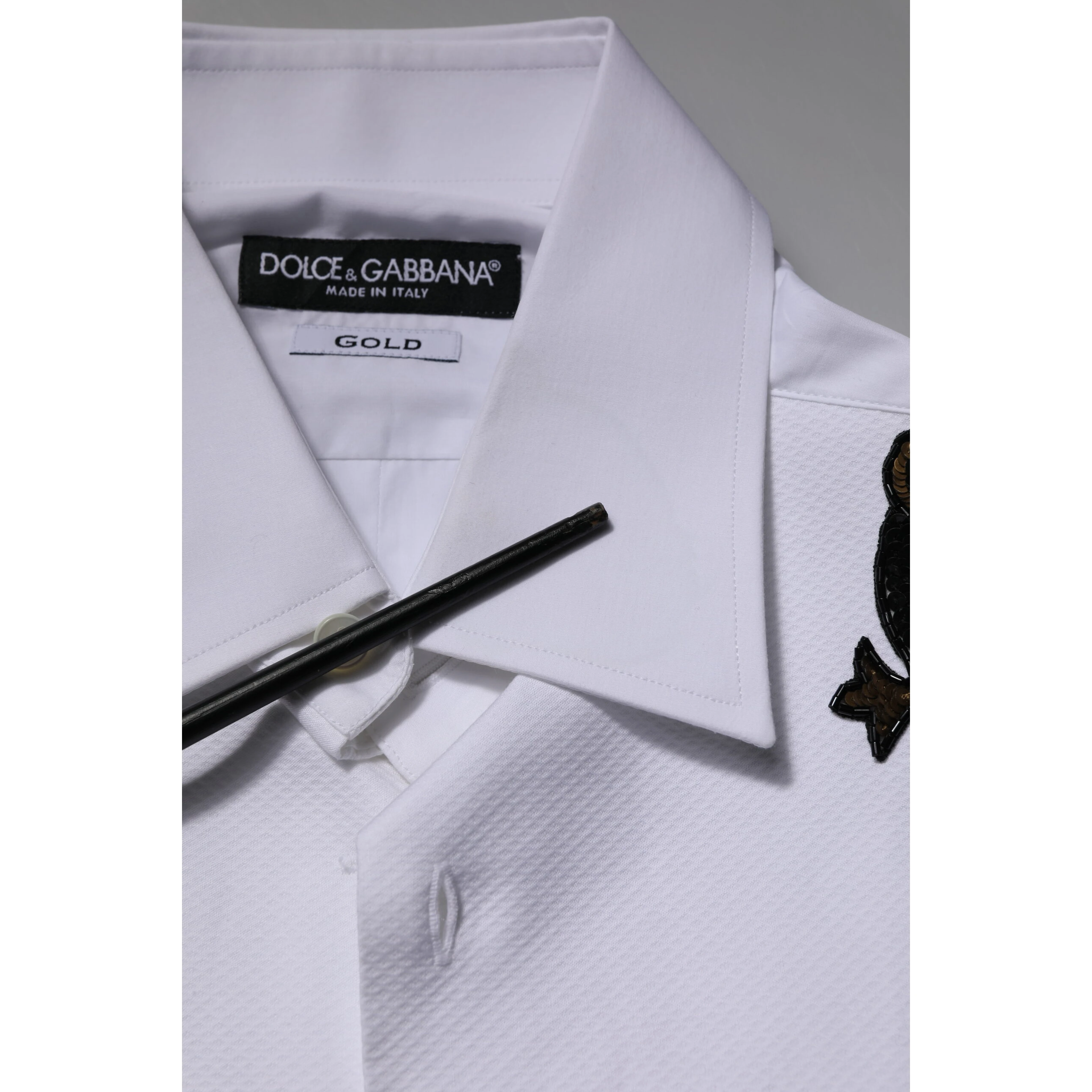 White GOLD Embellished Formal Men Dress Shirt