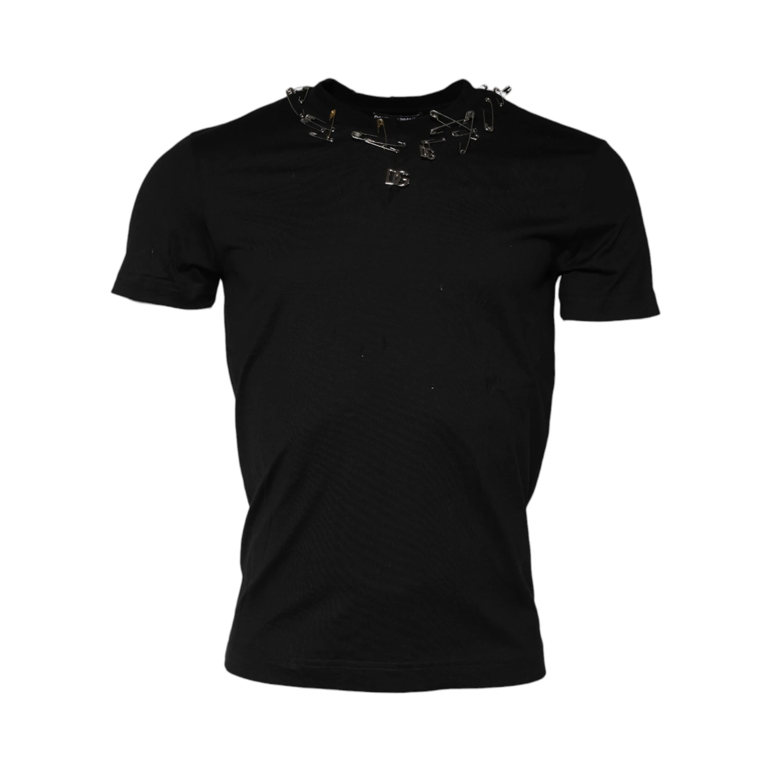 Black Logo Embellish Short Sleeves T-shirt