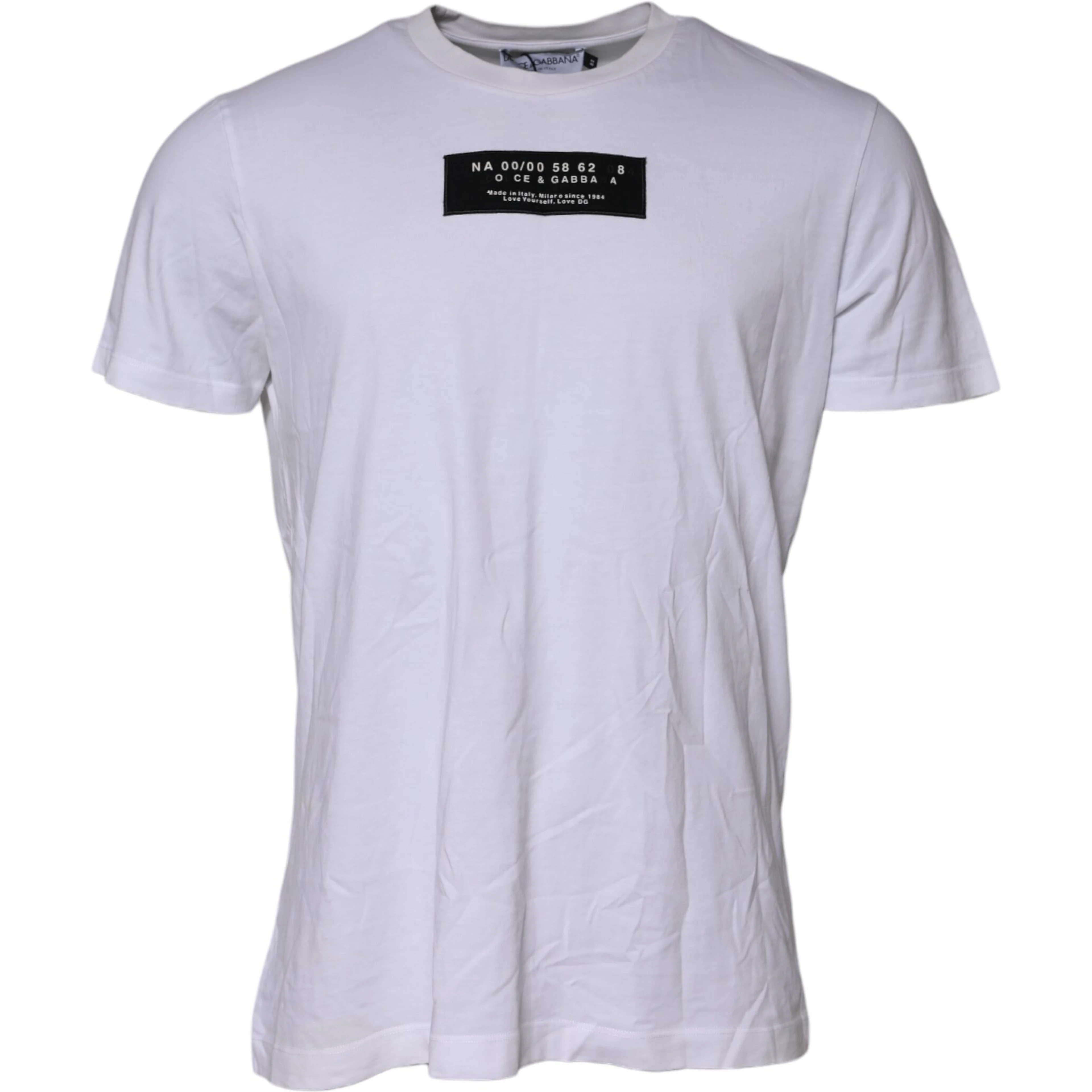 White Cotton Logo Patch Crew Neck T-shirt