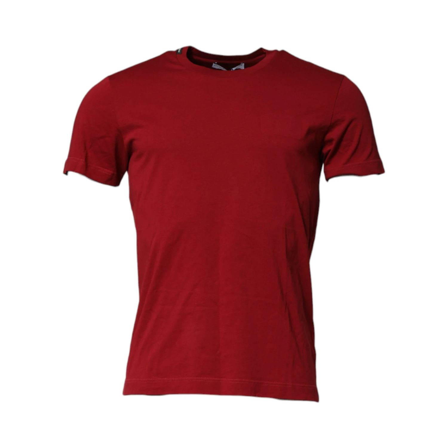 Red Cotton Short Sleeves Crew Neck T-shirt