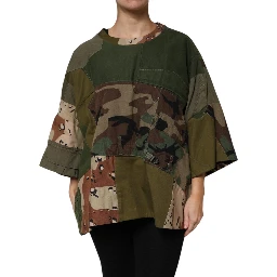 Multicolor Camouflage Oversized Top T-shirt