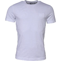 White Cotton Logo Patch Crew Neck T-shirt