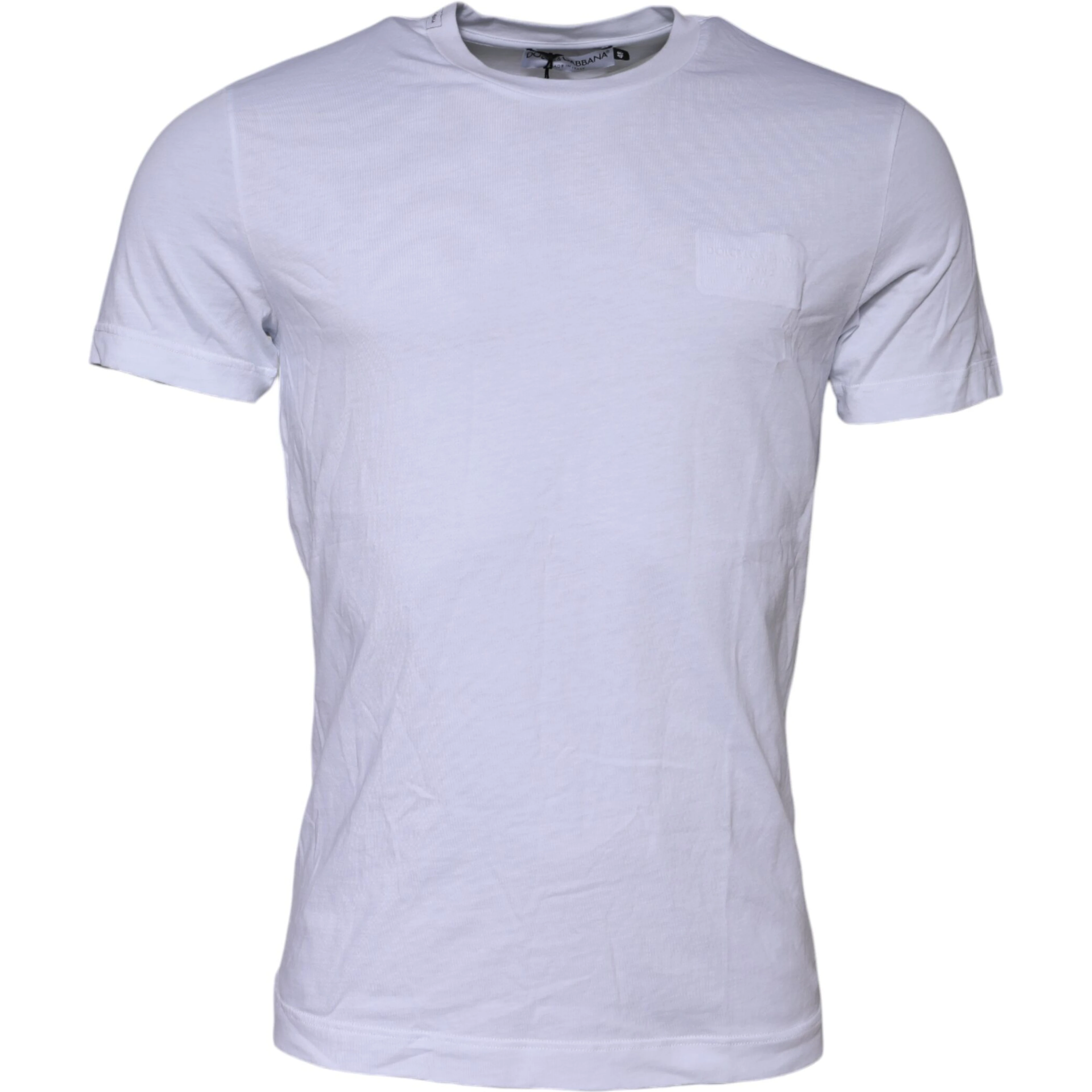 White Cotton Logo Patch Crew Neck T-shirt