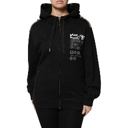 Black Logo Hooded Full Zip Sweatshirt Jacket