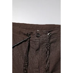 Brown Cotton Cargo Jogger Men Pants