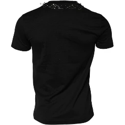 Black Logo Embellish Short Sleeves T-shirt