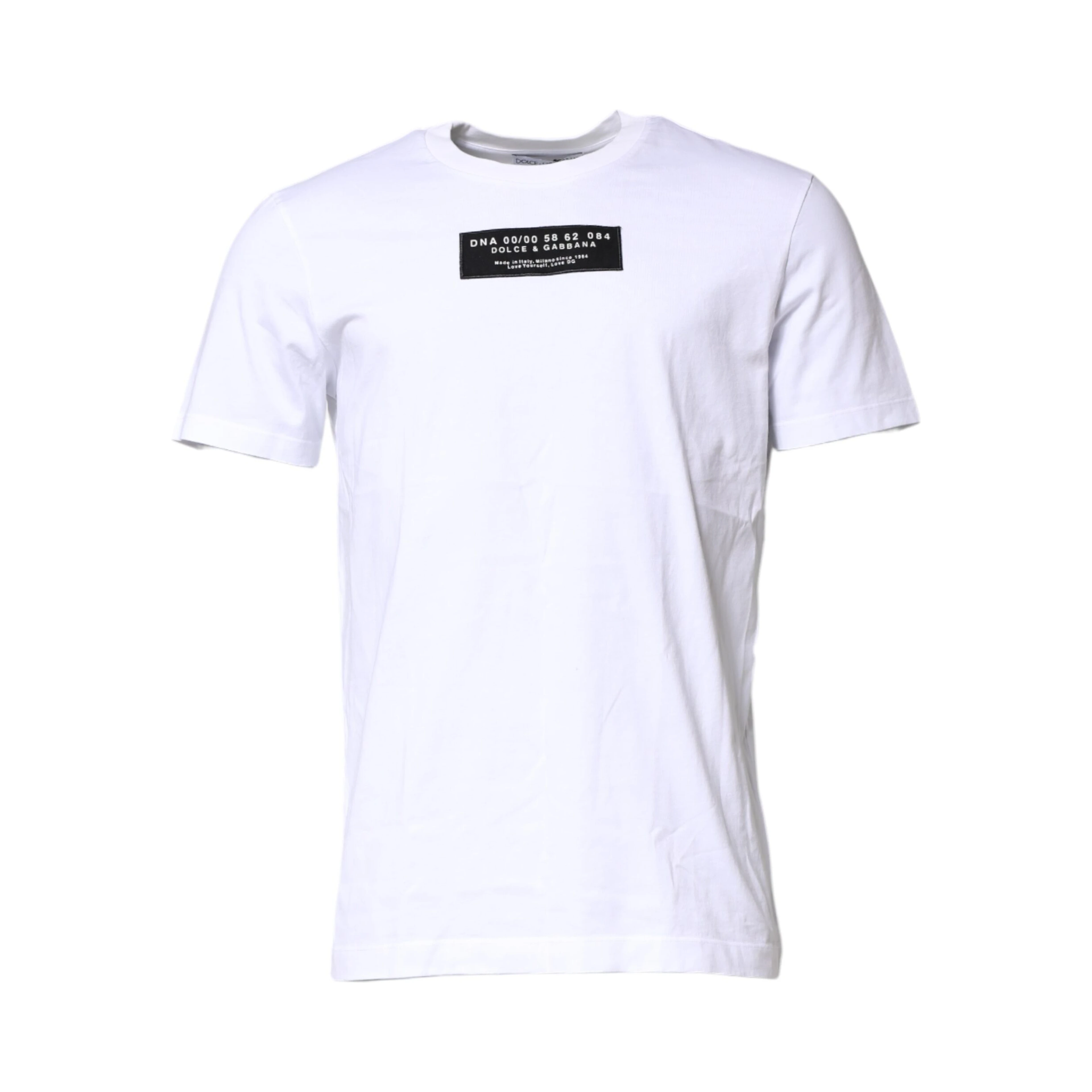 White Cotton Logo Patch Crew Neck T-shirt