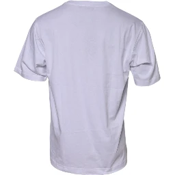 White Cotton Logo Print Crew Neck T-shirt