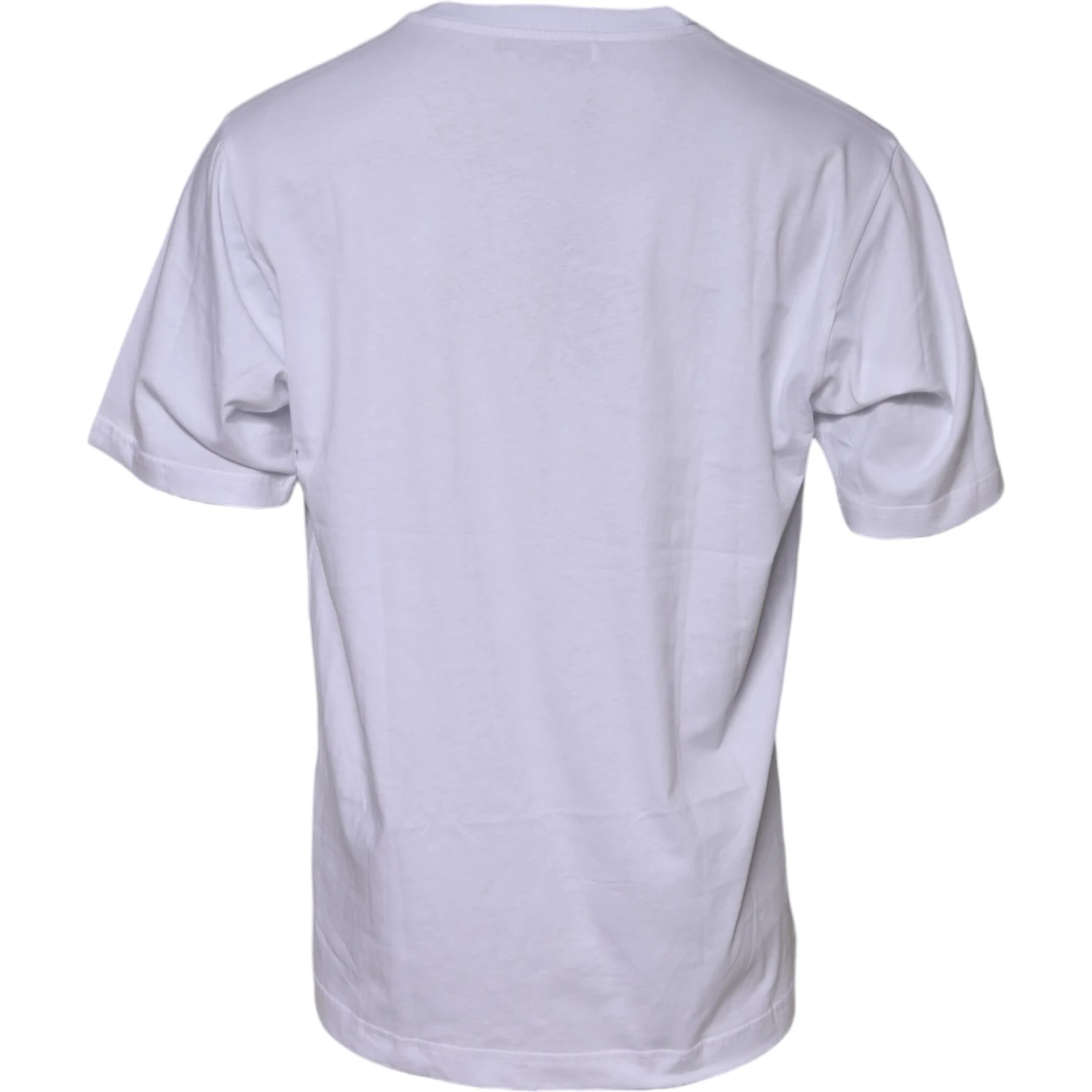 White Cotton Logo Print Crew Neck T-shirt