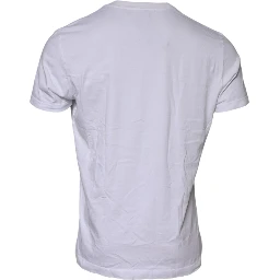 White Cotton Logo Patch Crew Neck T-shirt