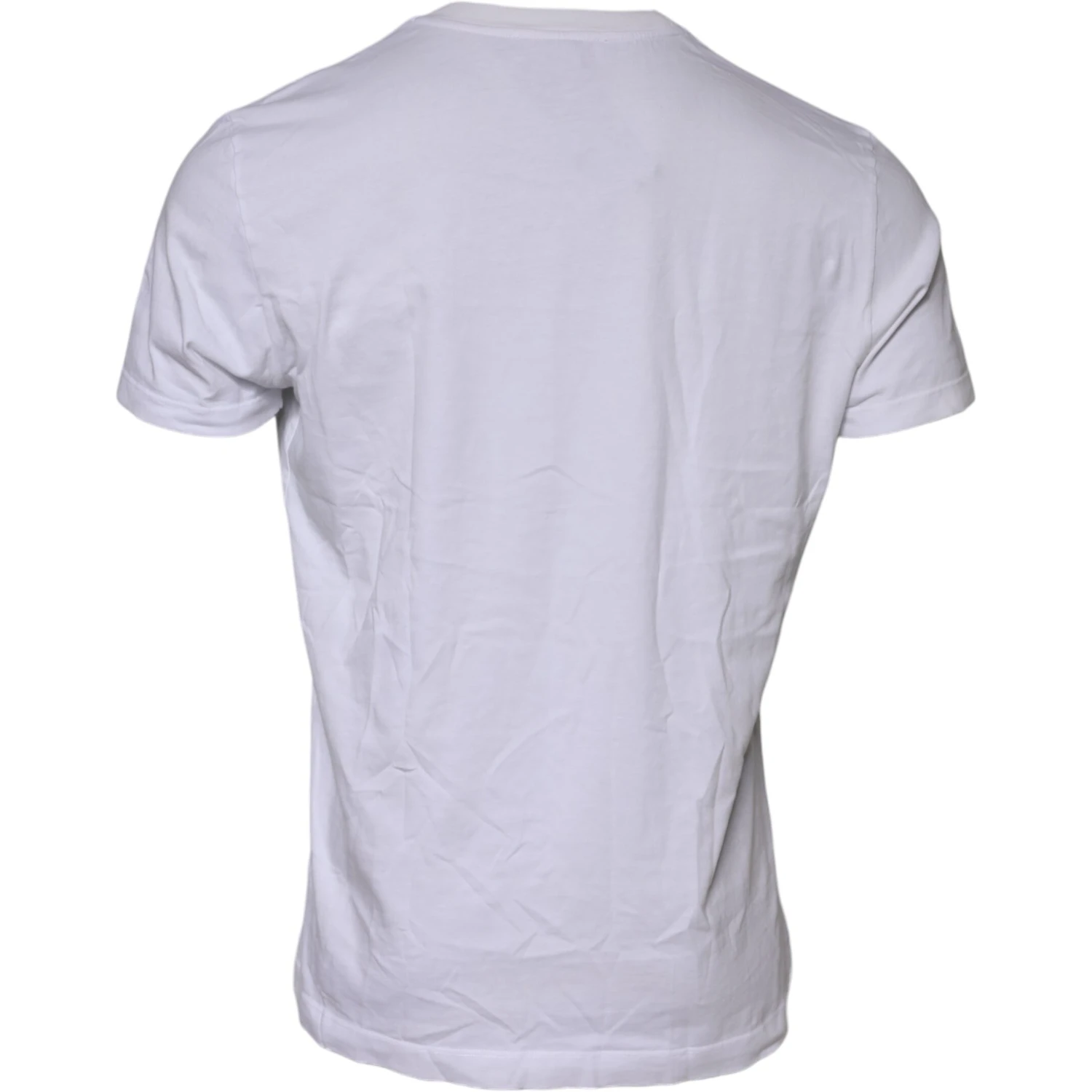 White Cotton Logo Patch Crew Neck T-shirt