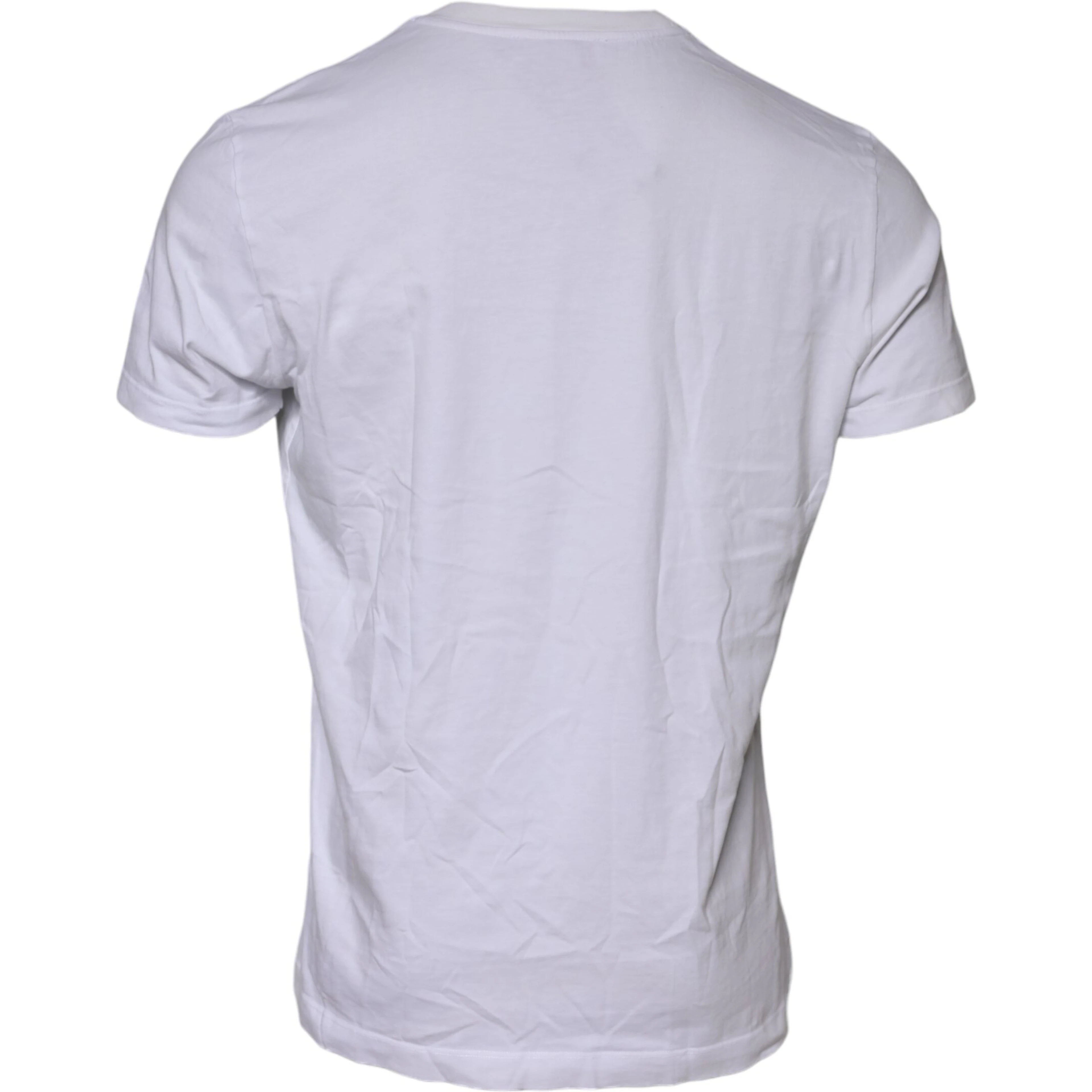 White Cotton Logo Patch Crew Neck T-shirt
