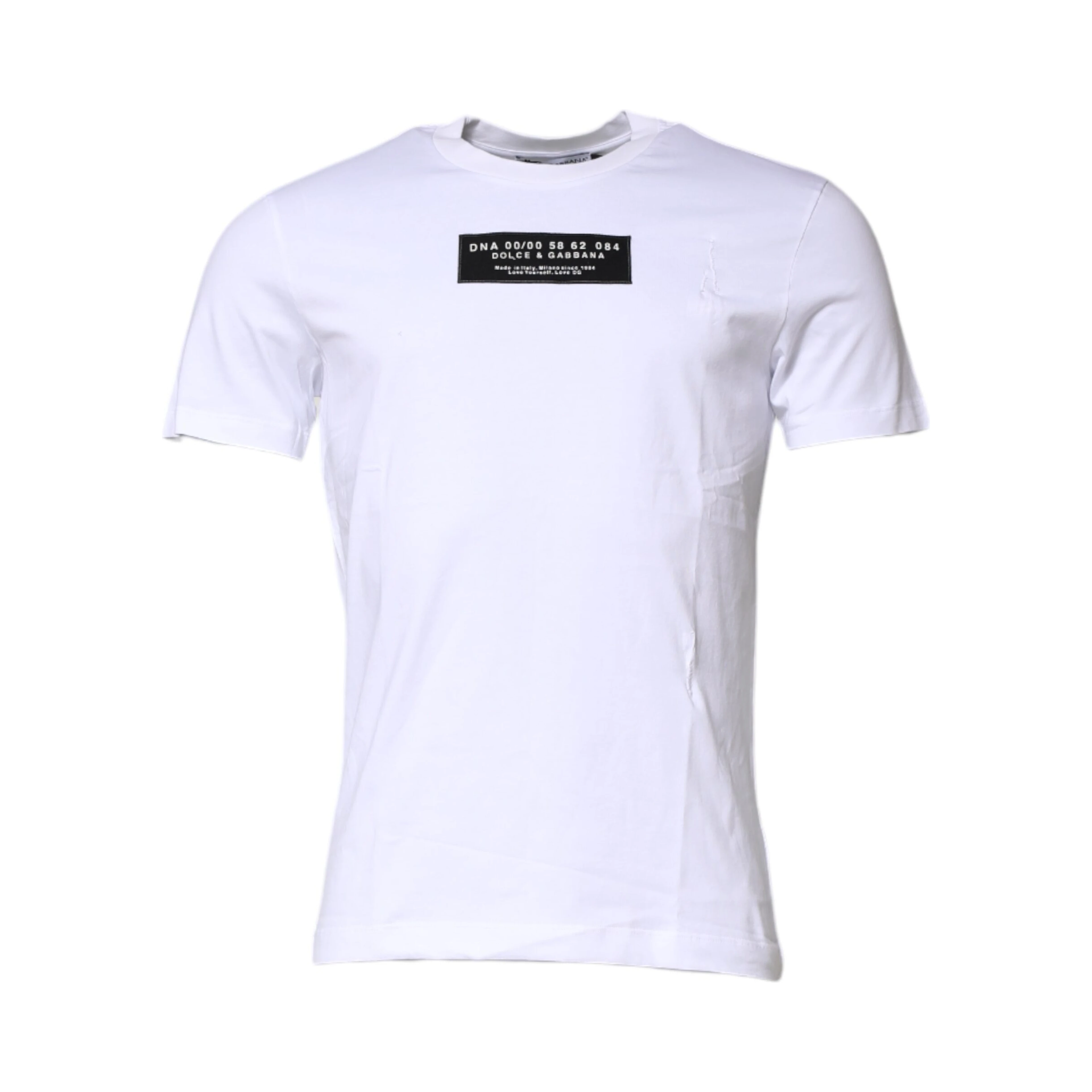 White Cotton Logo Patch Crew Neck T-shirt
