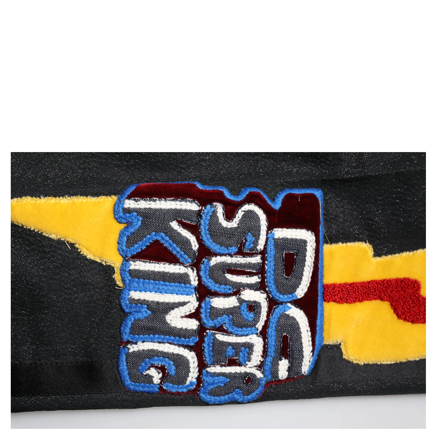 Black Graphic Embroidery Men Pants