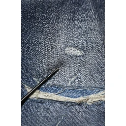 Blue Washed Tattered Cotton Men Jeans