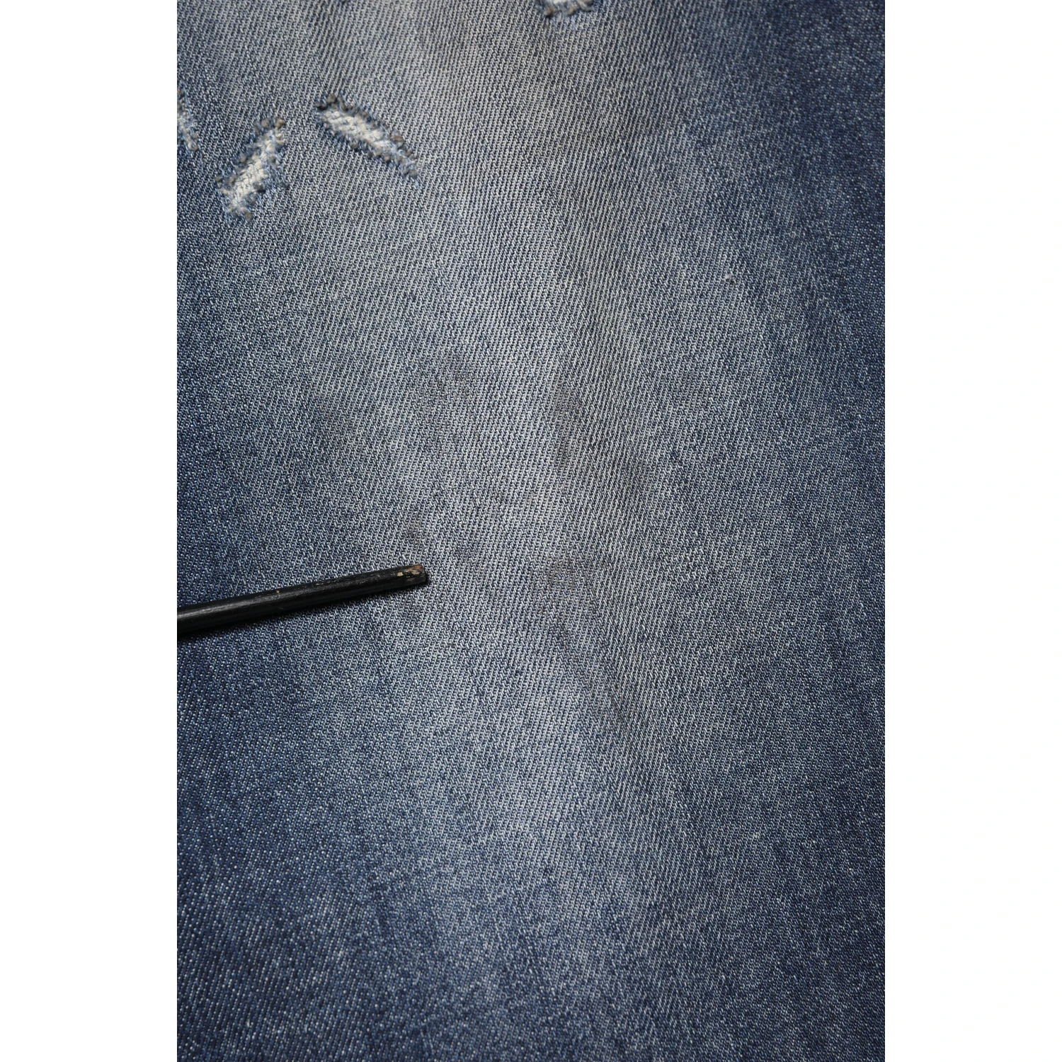 Blue Washed Tattered Cotton Men Jeans