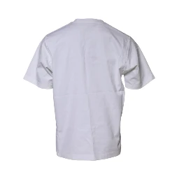 White Logo Embellish Short Sleeves T-shirt