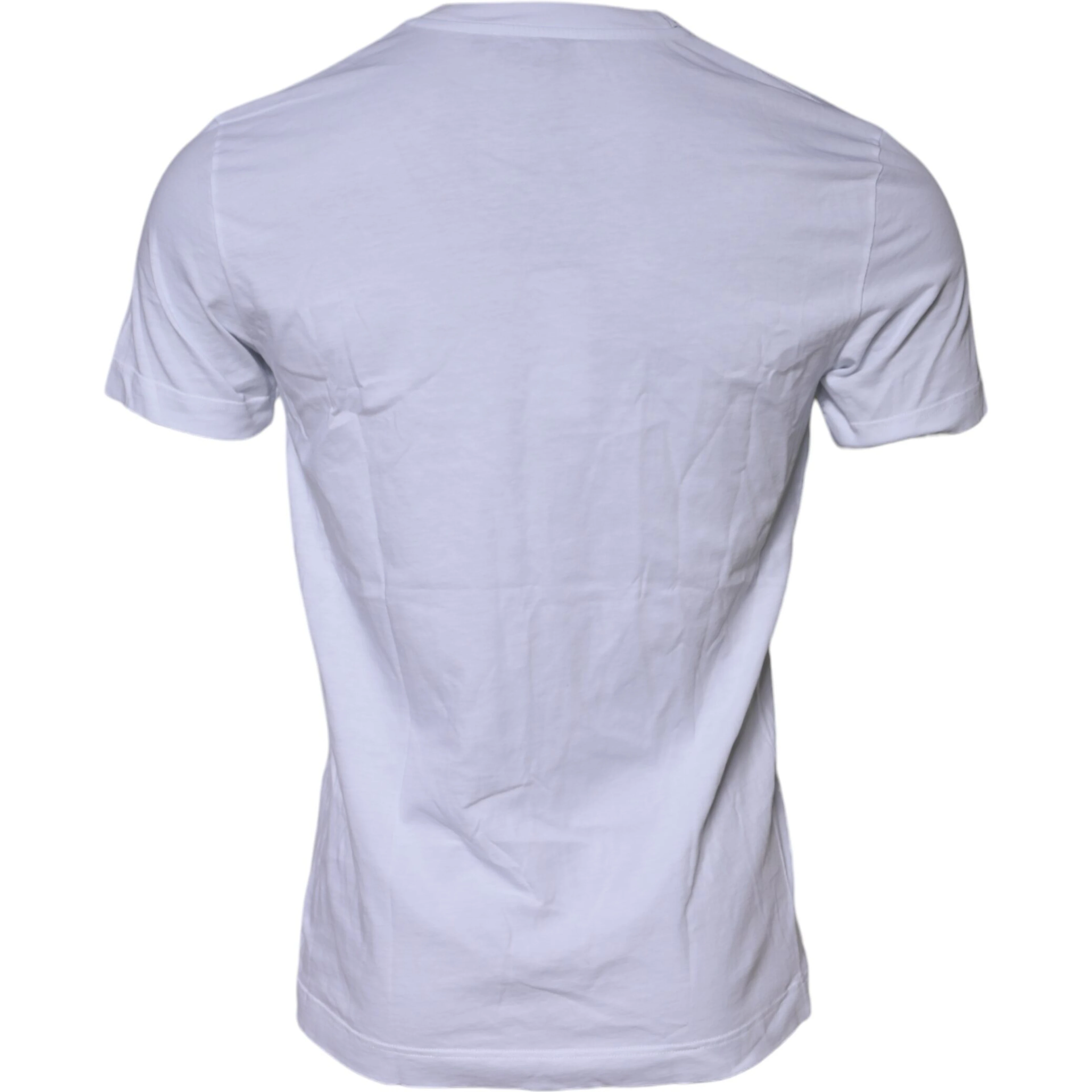 White Cotton Logo Patch Crew Neck T-shirt