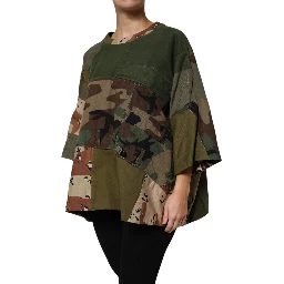 Multicolor Camouflage Oversized Top T-shirt