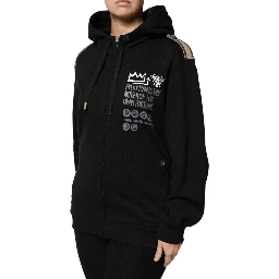 Black Logo Hooded Full Zip Sweatshirt Jacket