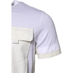 White Cotton Pocket Short Sleeves T-shirt
