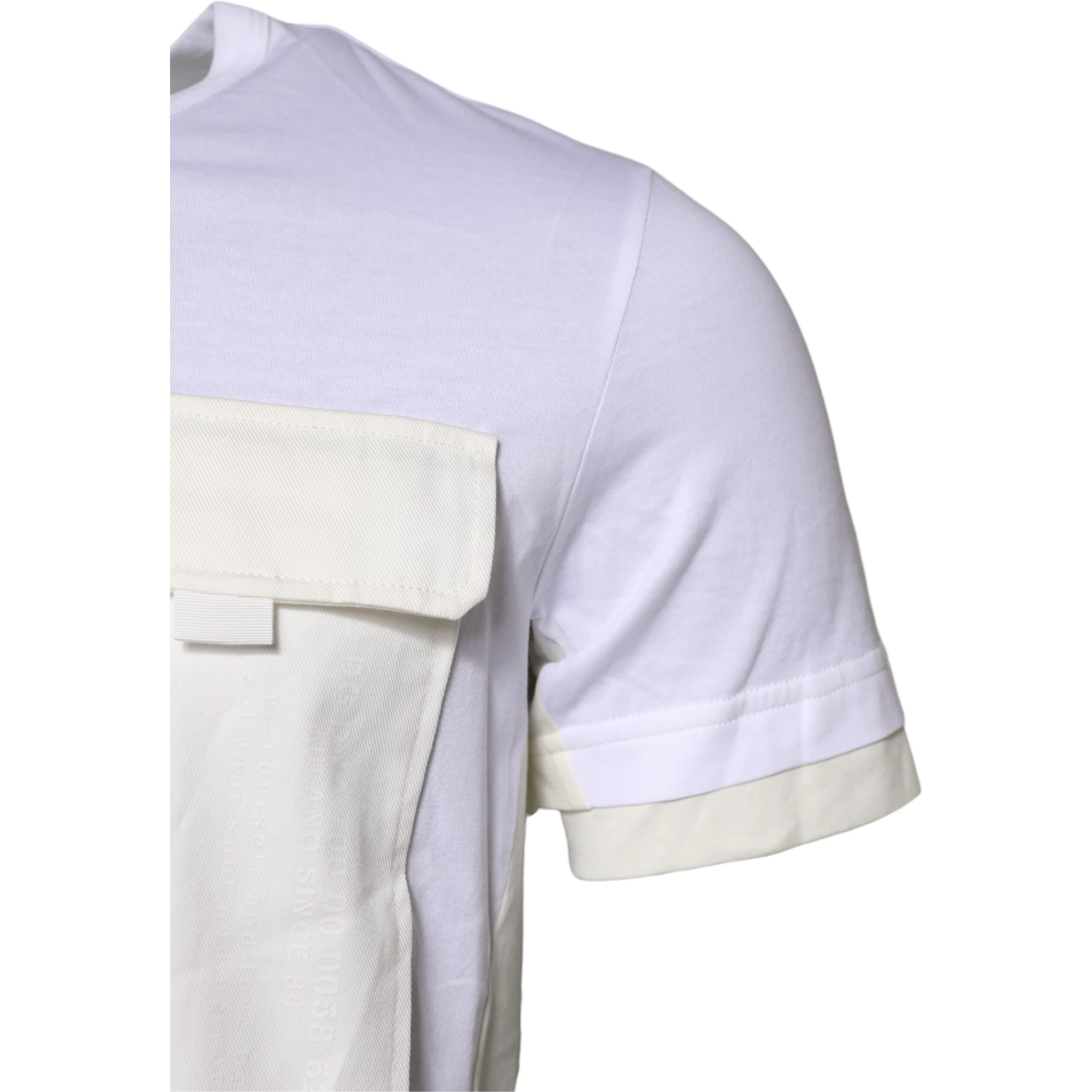 White Cotton Pocket Short Sleeves T-shirt