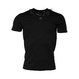 Black Logo Embellish Short Sleeves T-shirt