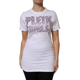 White Embellished CrewNeck Short Sleeve T-shirt